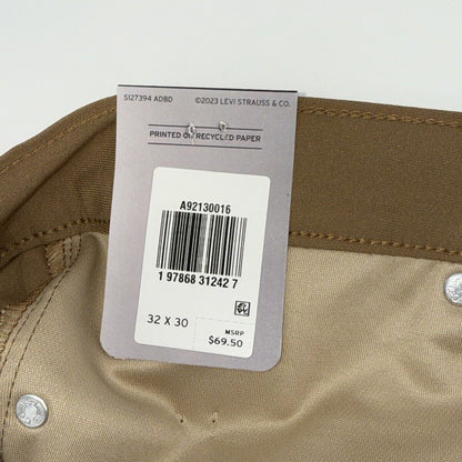 $70 Levi's Men's 511 Slim Tech Pants Stretch A92130010- Tan - 32W 30L - New Tag