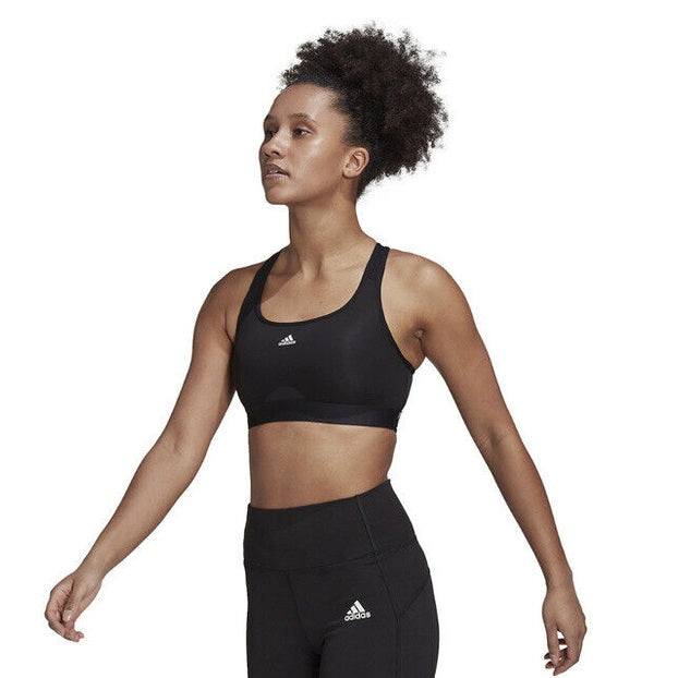 Adidas Powerreact Training Medium-Support Padded Bra- Black-Size: LAC -New $35