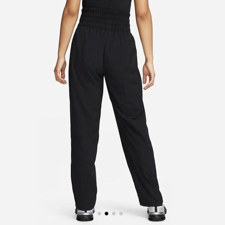 $70 Nike One Women's Woven High-Waisted Pants- FB5018- Black- Large - New