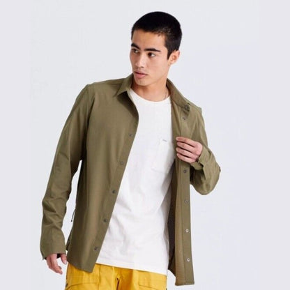 $150 FJALLRAVEN Men’s Specialized S/F Sun Long Sleeve Shirt-Khaki - Small- New