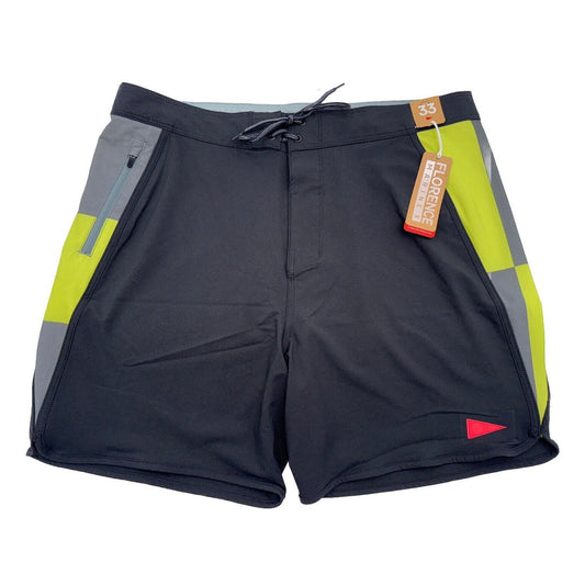 $75 Florence Marine X Burgee Waypoint Boardshort 7.5"- Black -Size: 33”- NEW Tag