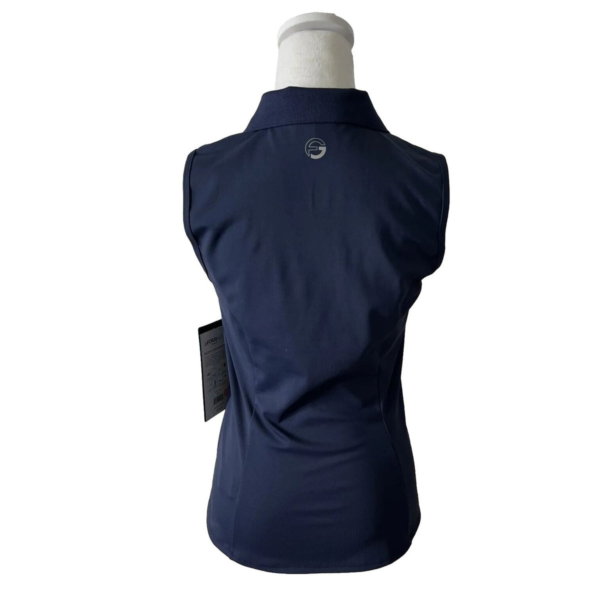 Foray Golf Women’s Zip front sleeveless Polo Shirt-Navy- Small-NEW Tag $130