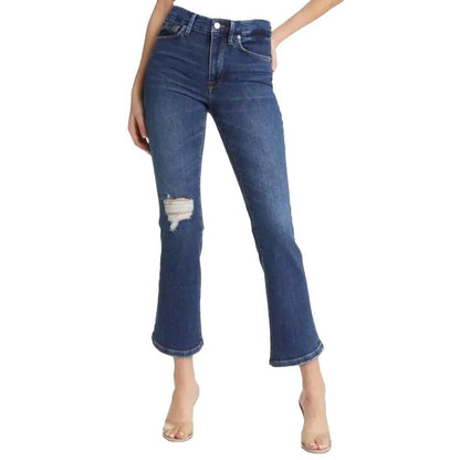 $145 Good American Women’s - Good Legs Cropped Mini Boot Jeans- Indigo Size 2/26
