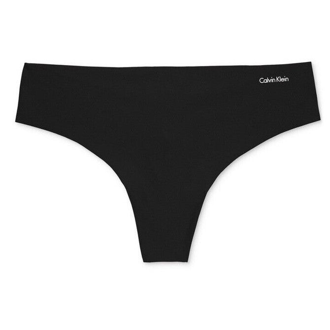 3 Pack Calvin Klein Invisibles Thong Panty-XLarge- Black D3428- New -Retail $45