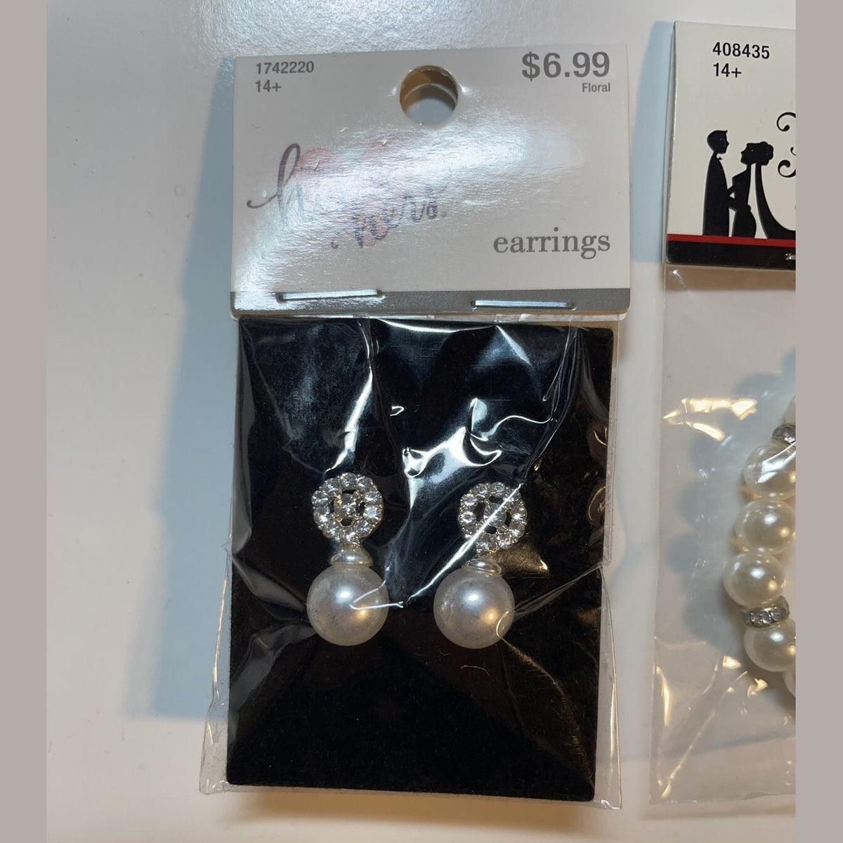 Combo Lot 3 PCs Studio His & Hers WEDDING Set: EARRING - HAIR COMB - Bracelet