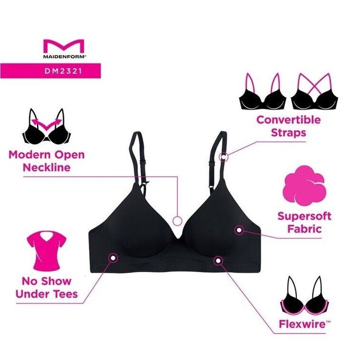 Maidenform Women’s Barely There Underwire T-Shirt Bra DM2321 - Blush- 36C