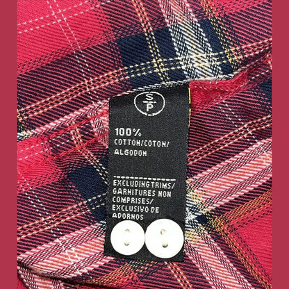 $79 Buffalo David Bitton Men’s Satwil Plaid Long Sleeve Shirt- Cranberry-Small
