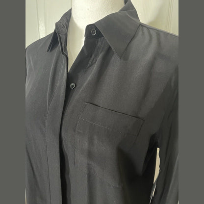 $40 Nine West Women’s Oversized Long Sleeve Button Shirt - Black- Small- New Tag