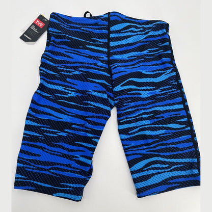 $60 TRY Men's Crypsis All-Over Jammer Swimsuit - Blue / Black- Size: 32- New Tag