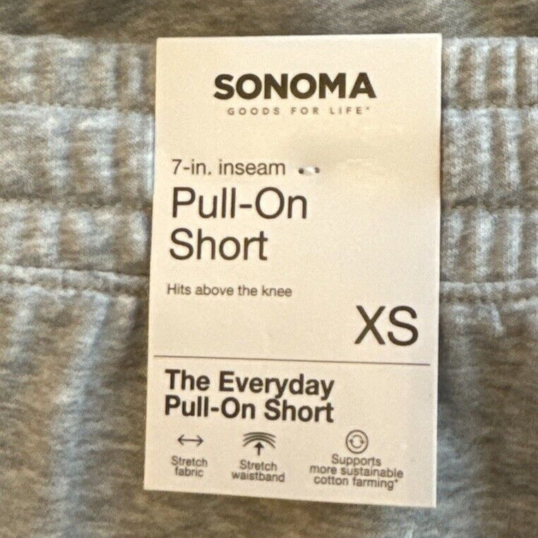 Sonoma Men’s 7" Knit Everyday Pull-On Shorts - Gray- Size XS NWT