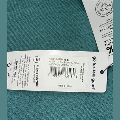 $130 Smartwool Women’s Intraknit Merino Base Layer Crew-Emerald -Small-New Tag
