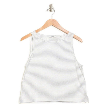 Vince Women’s Netty Stripe Tank Top -White/Blue-Large-New Tags Retail $110