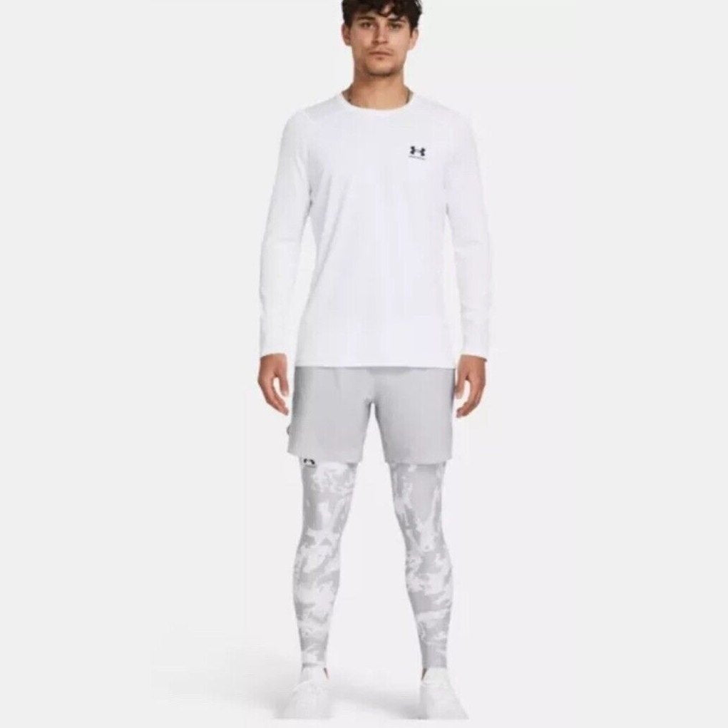 Under Armour Men's ColdGear Infrared Printed Leggings 1381747-Grey Camo-Large