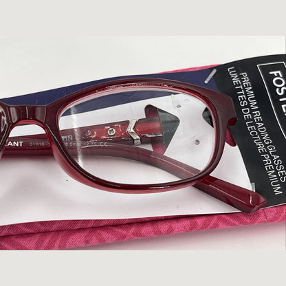 FOSTER GRANT Parissa Unisex Fashion Maroon Reading Glasses +2.75 Retail $25.99