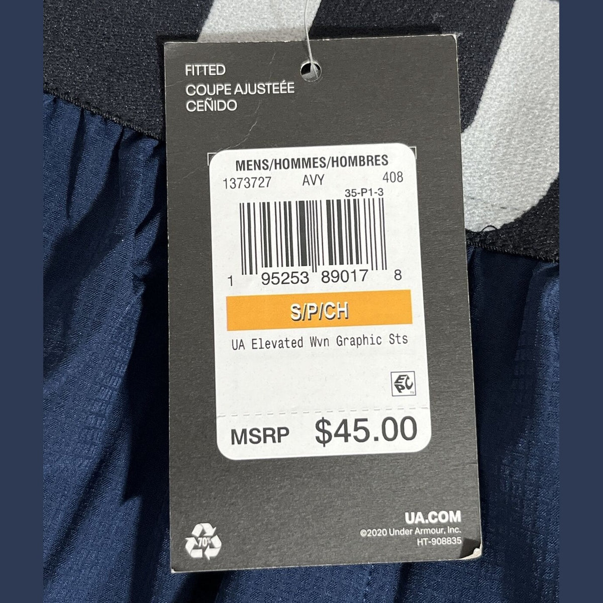 $45 Under Armour Men’s UA Elevated Woven Graphic Shorts-Academy Blue-Small -New