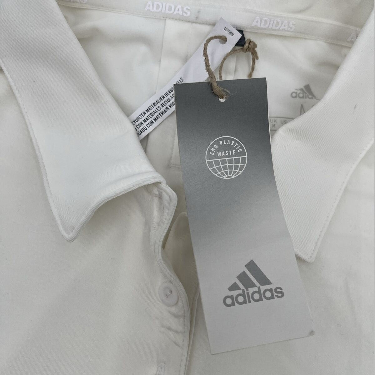 $60 Adidas Women’s Ultimate 365 Solid Golf Polo Shirt- White - Medium-New Tags