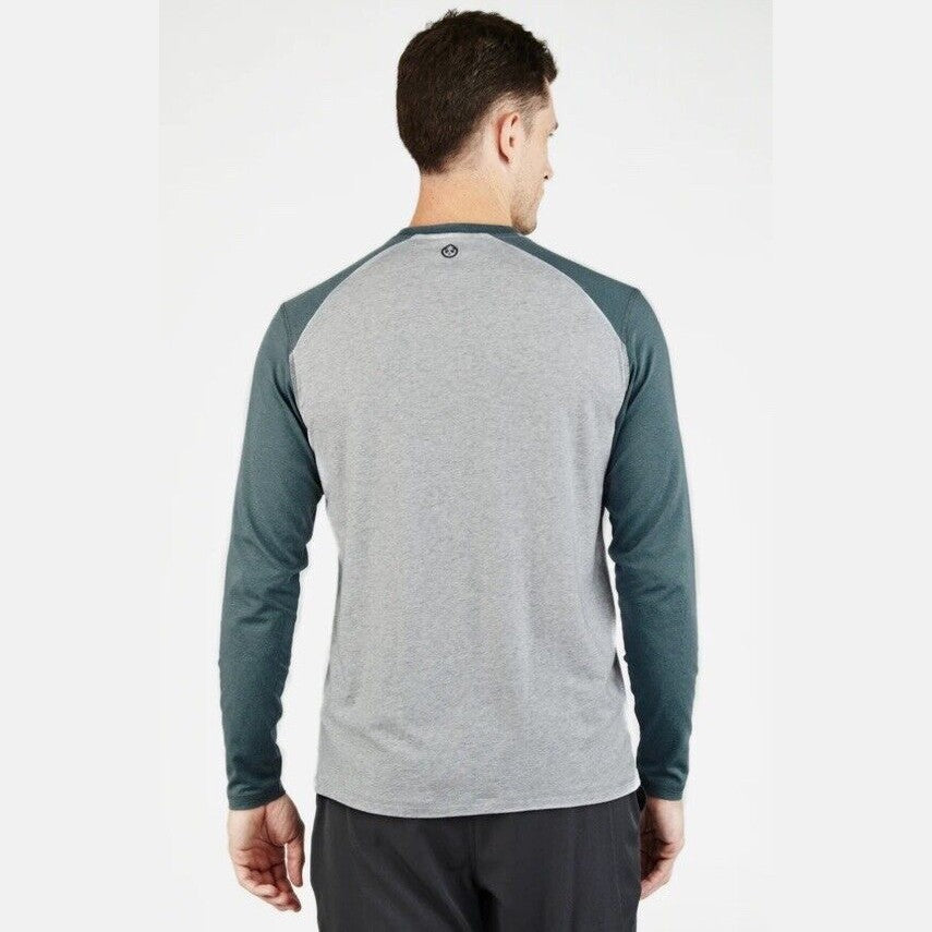 Tasc Men’s Carrollton Blocked Long Sleeve Fitness T-Shirt-Heather Gray-Small-New