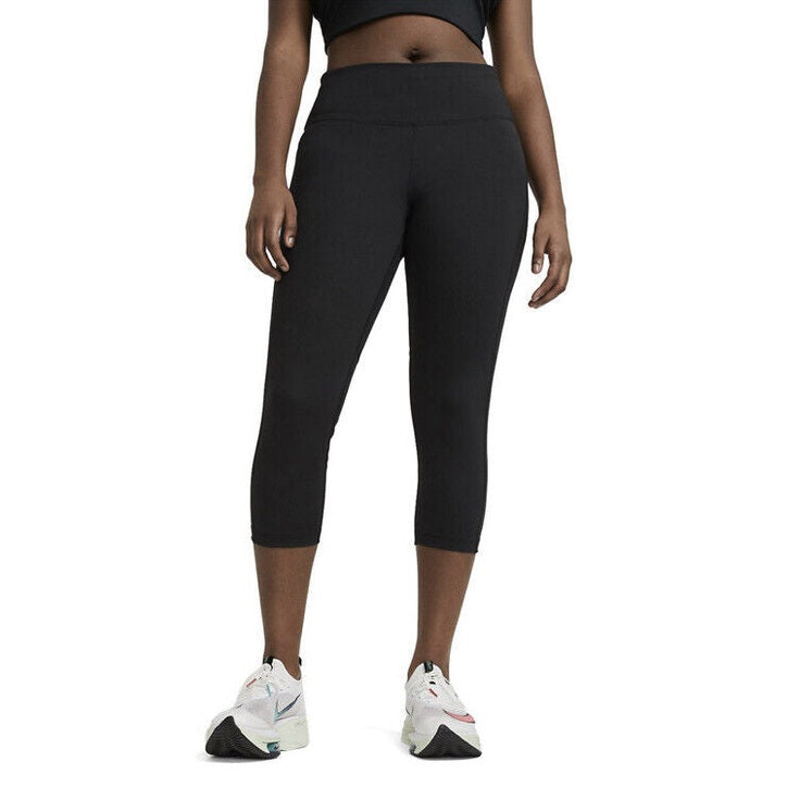 Nike Women’s Fast Crop Length Running Capri Leggings -Black (Charcoal) -Small