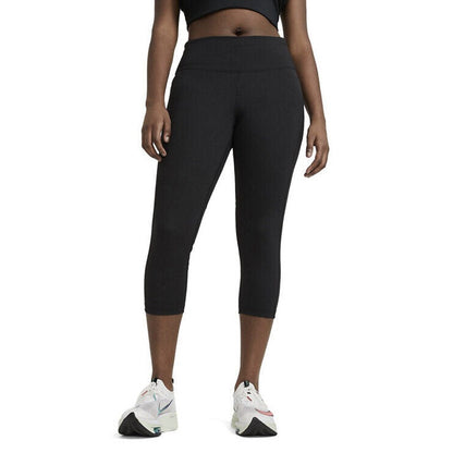 Nike Women’s Fast Crop Length Running Capri Leggings -Black (Charcoal) -Small