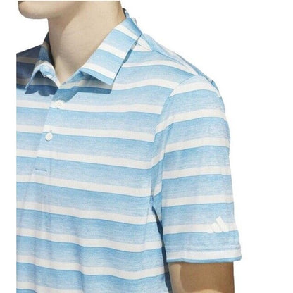 $70 Adidas 2024 Men’s  2-Color Stripe Golf Polo Shirt - Blue/White- Large - NEW