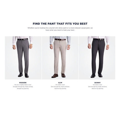 Kenneth Cole Reaction Pants Modern Fit Micro Check- Medium Gray- 30W X 32L- New