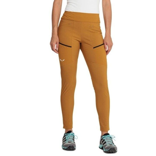$135 Salewa Women’s Puez Warm Cargo Lightweight Outdoor Pants-Golden-Medium-New