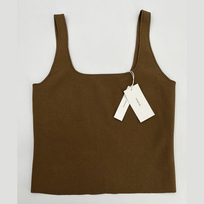 $245 Vince Women's Square Neck Viscose Tank Top - Cottonwood-Size: Small-NEW TAG