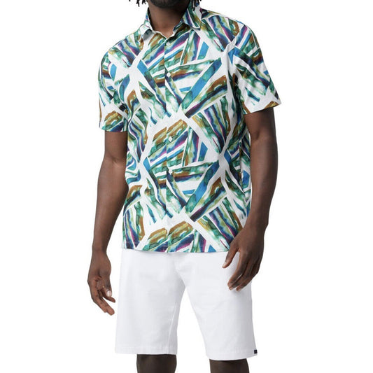 Good Man Brand Big On-Point Printed Cotton Short Sl Shirt-Watercolor Line-Medium