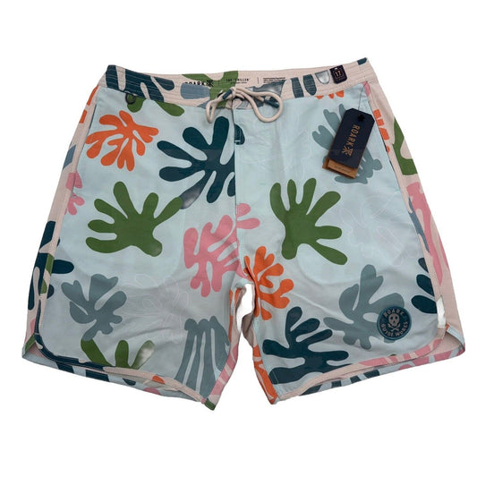 $69 Roark Men’s Chiller 17” Coral Reefer Boardshorts Trunks-Lt Blue-30W- New Tag