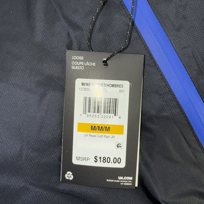 $180 Under Armour Men’s Impasse Repel Golf Rain Jacket - Black- Medium - New Tag