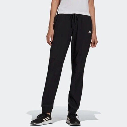 $70 Adidas Women’s Essential Comfy Woven Joggers Pants- Black- Large - New Tag