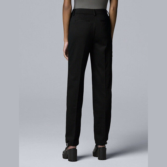 Simply Vera Wang Women’s High Rise Slim Straight Pants- Black-Size: 6 New