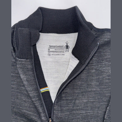 $140 Smartwool Women’s Intraknit Thermal Merino Base Layer 1/4 Zip-Black-Medium