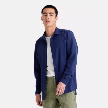 $150 FJALLRAVEN Men’s Specialized S/F Sun Long Sleeve Shirt- Navy- Medium - New