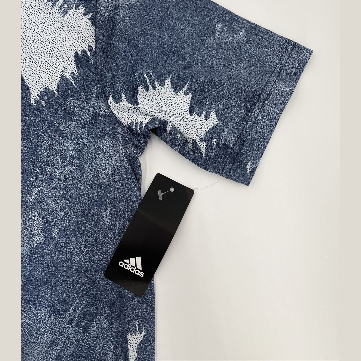 $65 Adidas Men's Flower Mesh Golf Polo Shirt -White/Collegiate Navy- Small -New