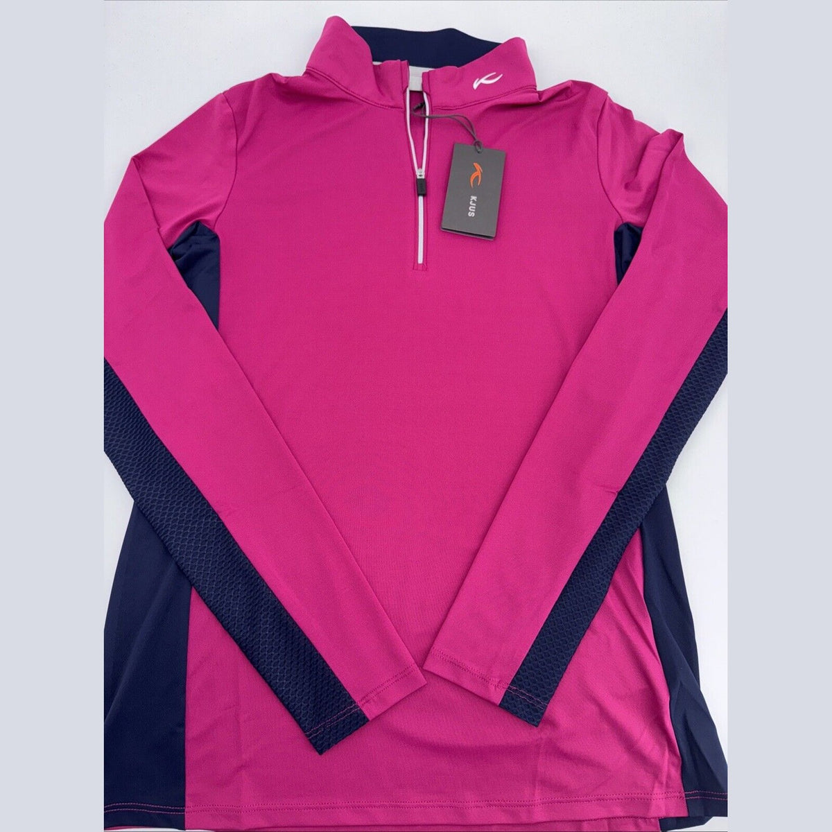 $160 KJUS Women’s Sunshine Comfort 1/4 Zip Golf Pullover UPF-Fuchsia -Medium-New