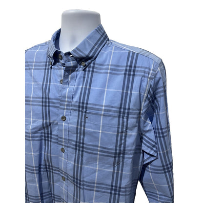 Eddie Bauer Men’s Voyager Shirt Long Sleeve-Peak Blue -Medium-New Tag $75