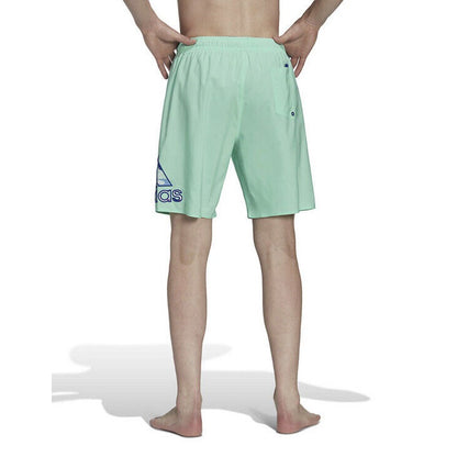 Adidas Swim Trunks Mens Floral Logo 9" Inseam Lined - Pulse Mint- XSmall - New