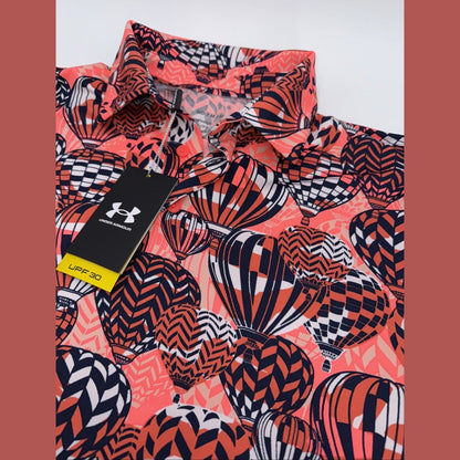 Under Armour Golf Men's Playoff 3.0 Hot Air Balloon Polo Shirt-Redish-Medium-New