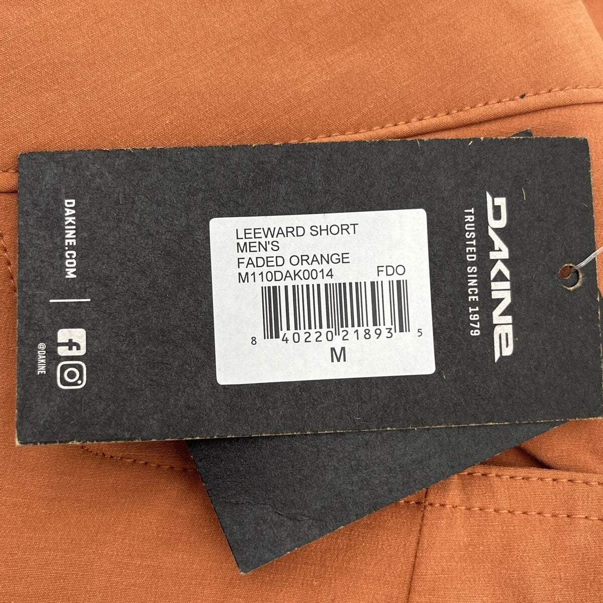 $95 Dakine Men’s Leeward Windproof Bike Cycling Shorts-Orange-Medium-New
