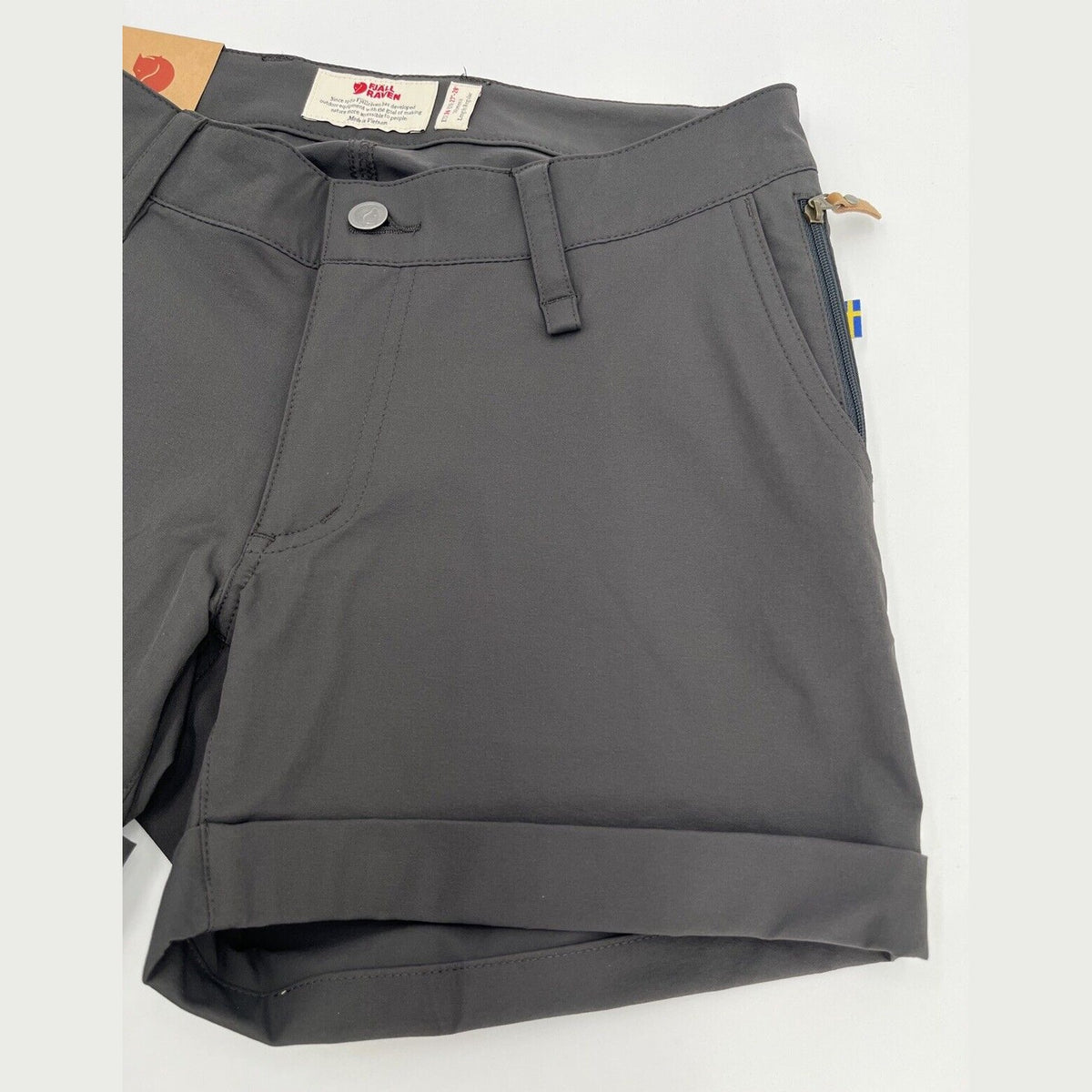 $90 FjallRaven Women’s Abisko Stretchy Trekking Shorts-Dark Grey-30/31” (EU40)