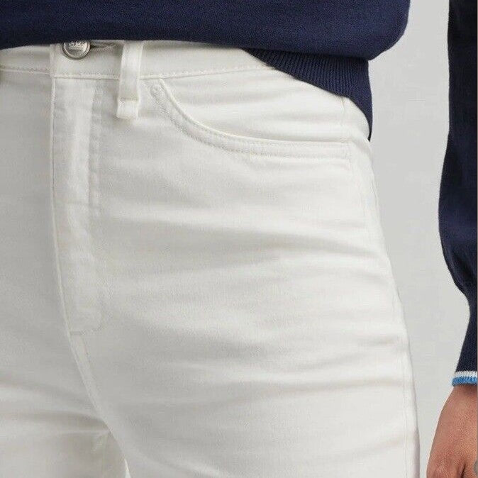 $150 Peter Millar Women's Karlie Stretch Sateen High Rise Pant-White-Size 10-NEW