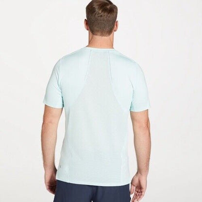 VRST Mens Accelerate Run Tee Shirt - Shoreside Blue- Small-New- MSRP $45