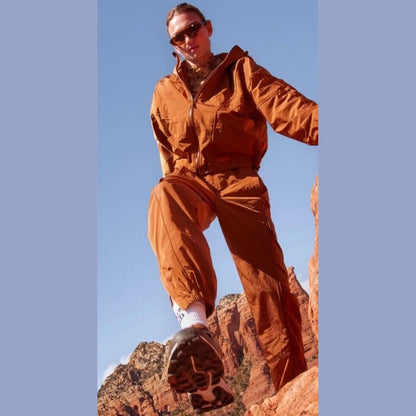 $115 Halfdays Women’s Watson Nylon Cargo Pants baggy Hiking -Caramel-Large-NEW