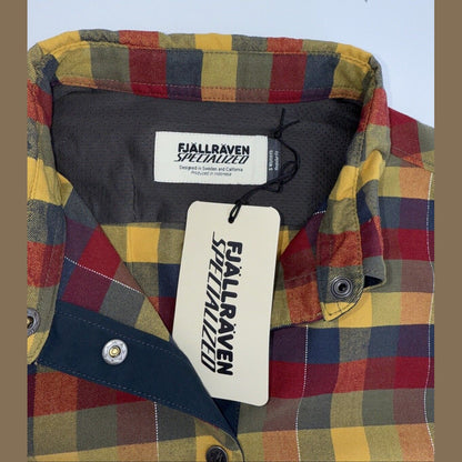 $180 FjallRaven Women’s Rider’s Flannel Plaid Thick Shirt- Flag Multi-Small-New