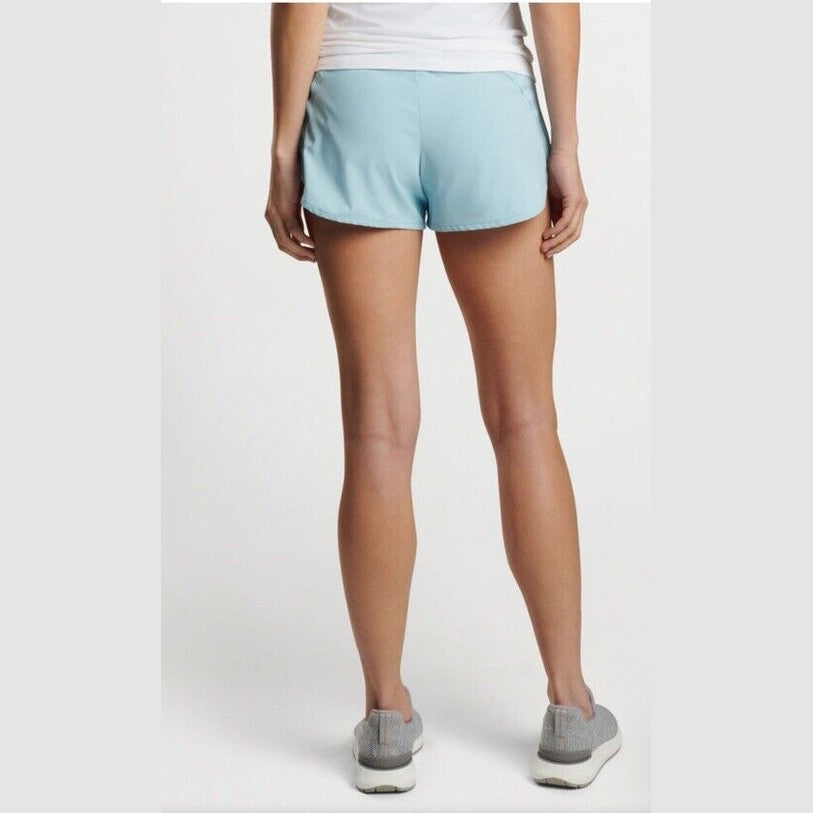 $80 Peter Millar Women's Meridian Performance Running Short-Cirrus Blue-Large