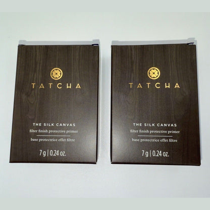 Lot Of 2 Tatcha Silk Canvas Protective Primer Filter Finish  7g 0.24oz New Box