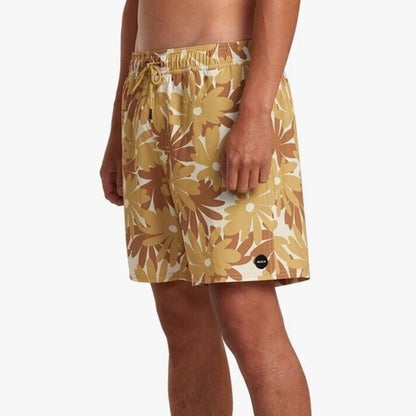 $66 RVCA Men’s Va Pigment 17" Print Shorts- Khaki Beige- Large -New