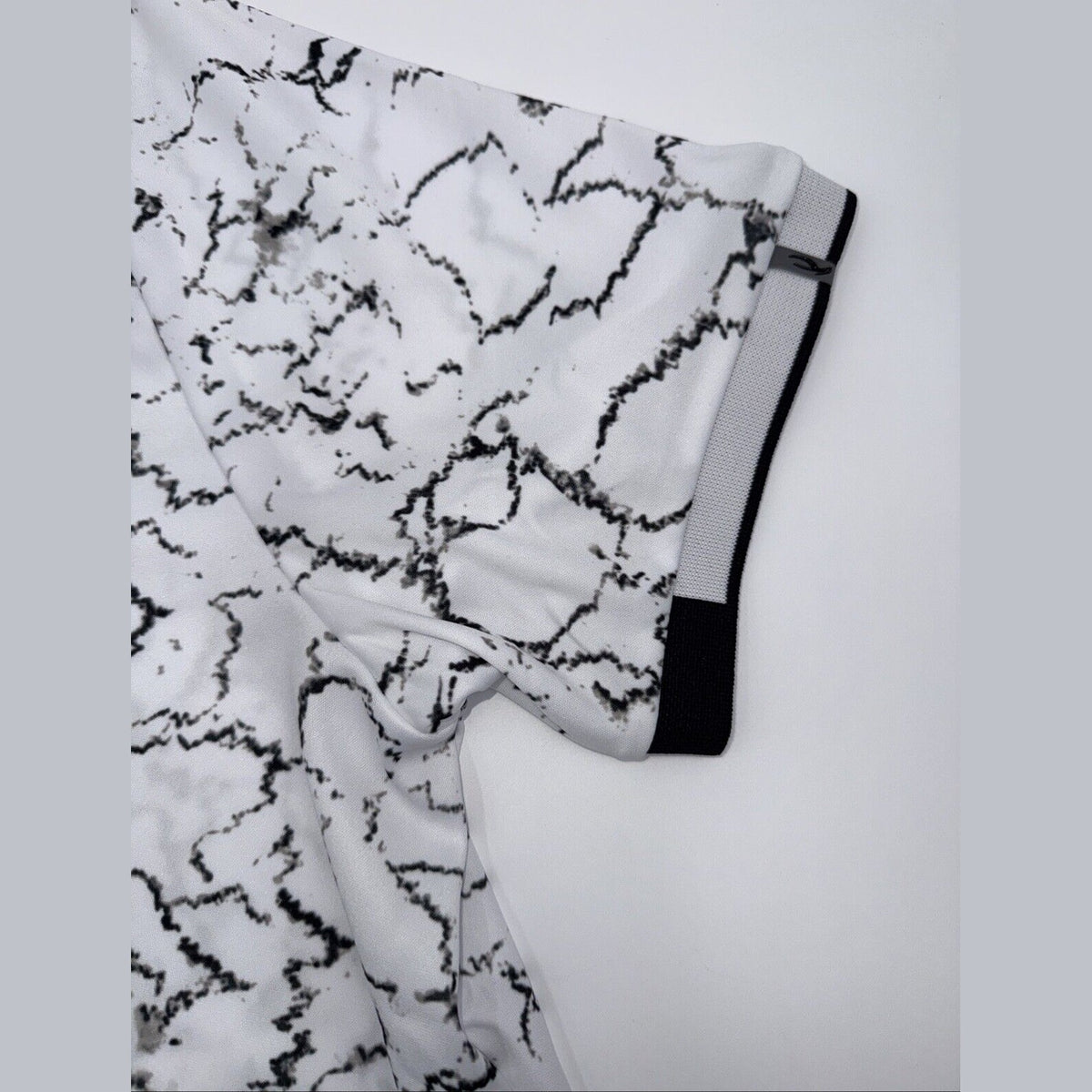 $104 KJUS Men’s Spot Printed Polo Shirt - White/ Black -Medium- New Tag
