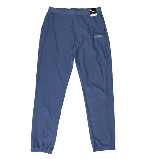 $60 Hurley Men's Block Logo Warp Knit Jogger Pants- Diffused Blue - Small - New